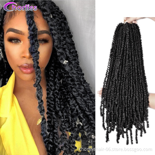 New Arrival Blonde 18inch Passion Twist Locs Braiding Hair Bundles Spring Twist Afro Synthetic Crochet Hair Extension For Braids